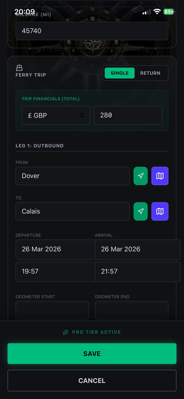 Stops & Stays app: a two-leg ferry, one total